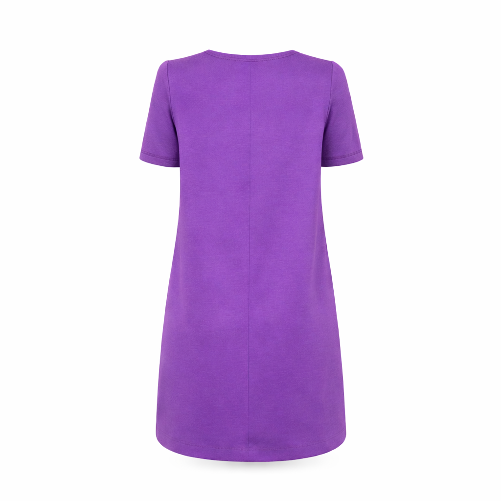 60s Mod Purple Wool Jersey Mini Dress Size M