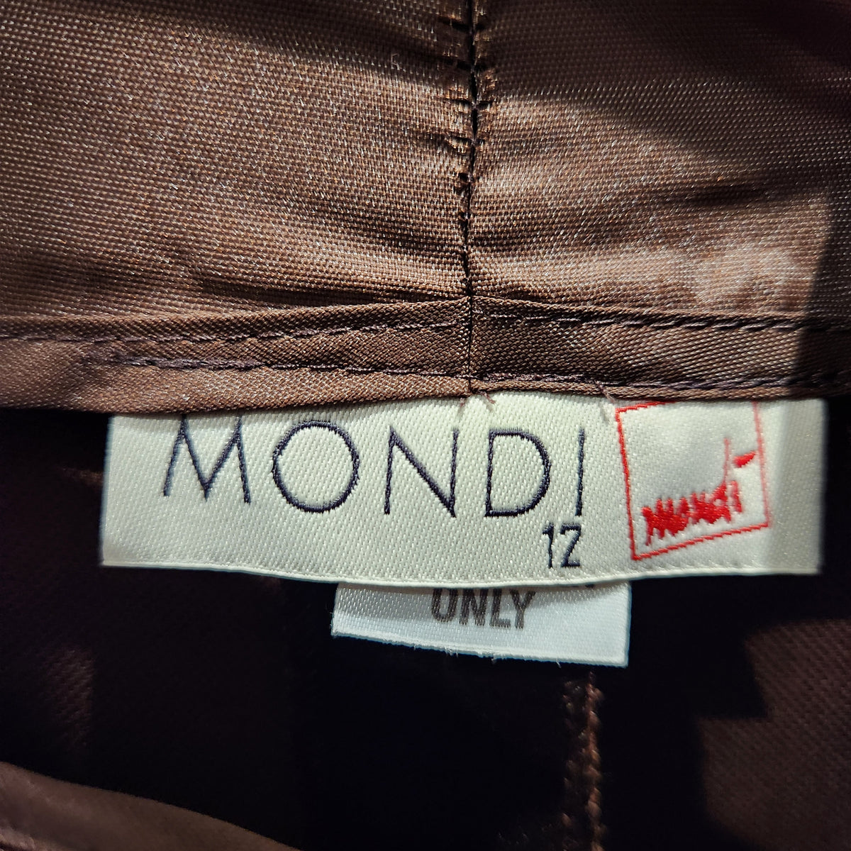 Vintage MONDI Chocolate Brown Cotton-Modal Velvet Trousers — Size 12