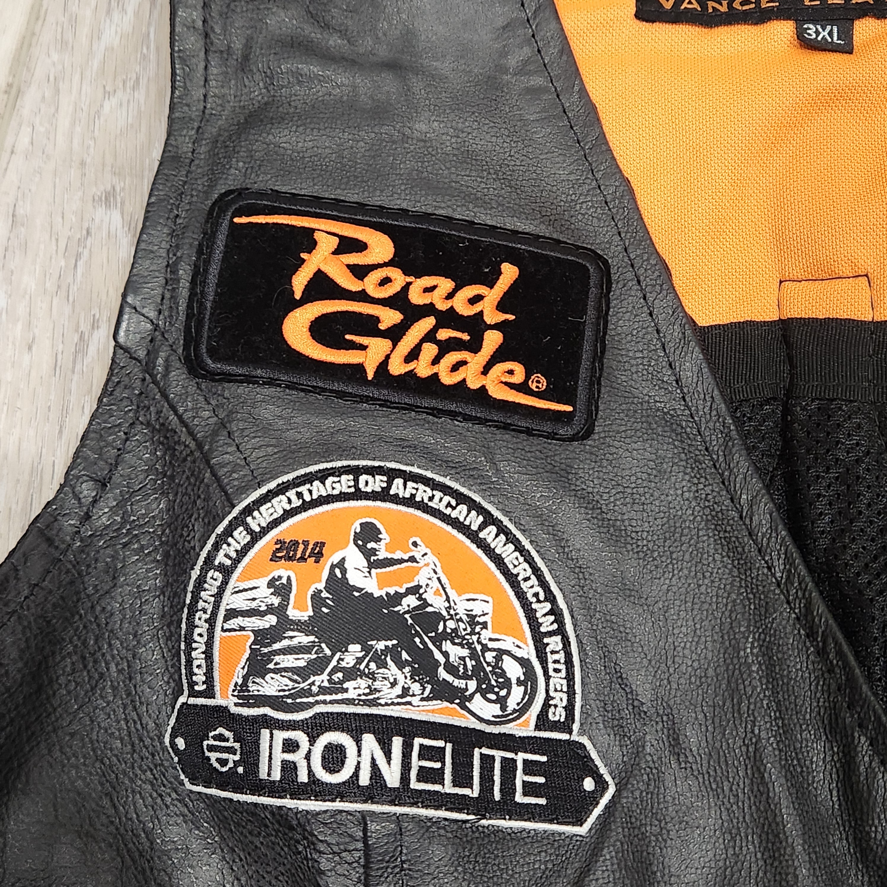 Vintage Black Leather Motcorcycle Club Riding Vest Black Betty Boop, Harley Davidson Patches Size L