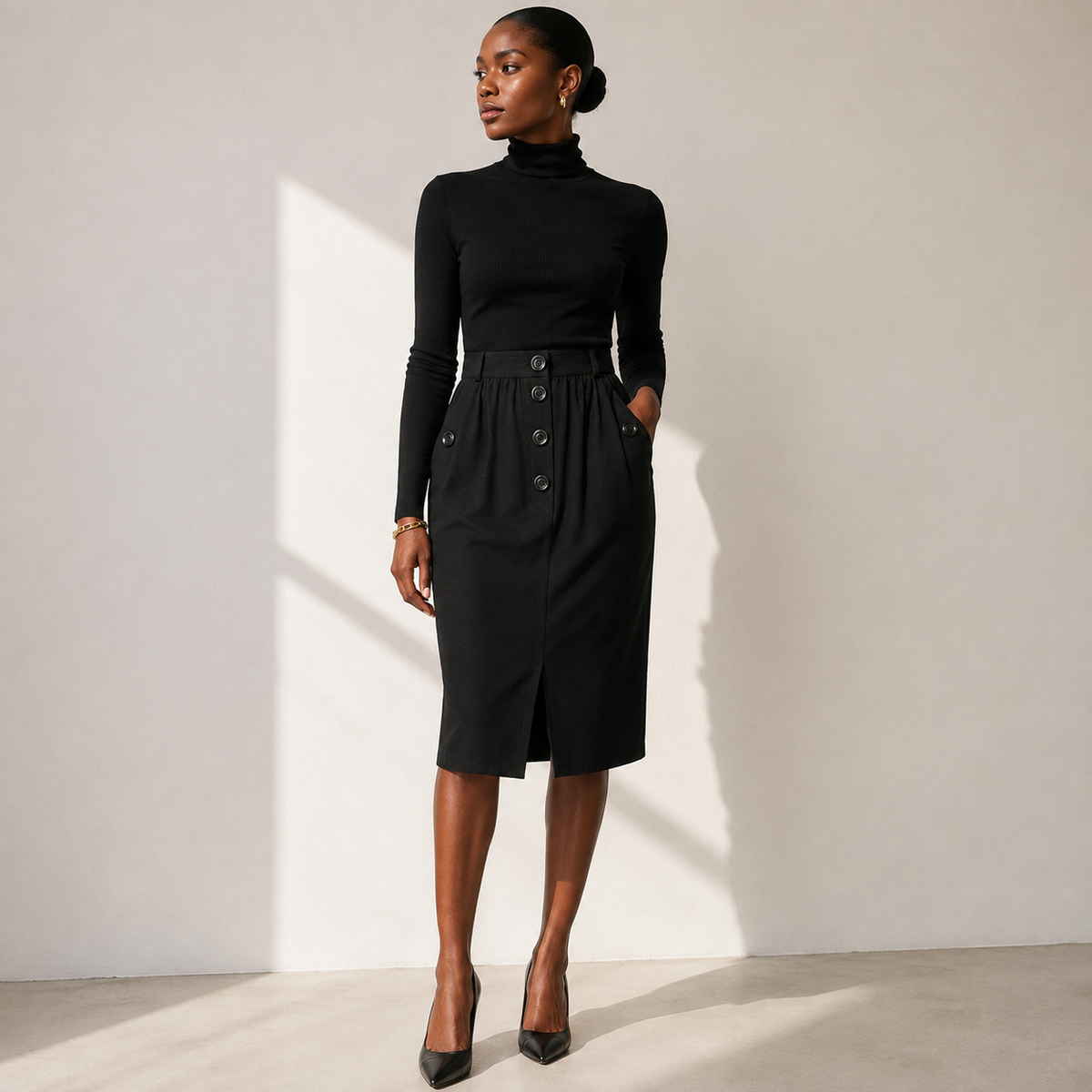 Valentino Miss V Vintage Wool Pencil Skirt Size 10