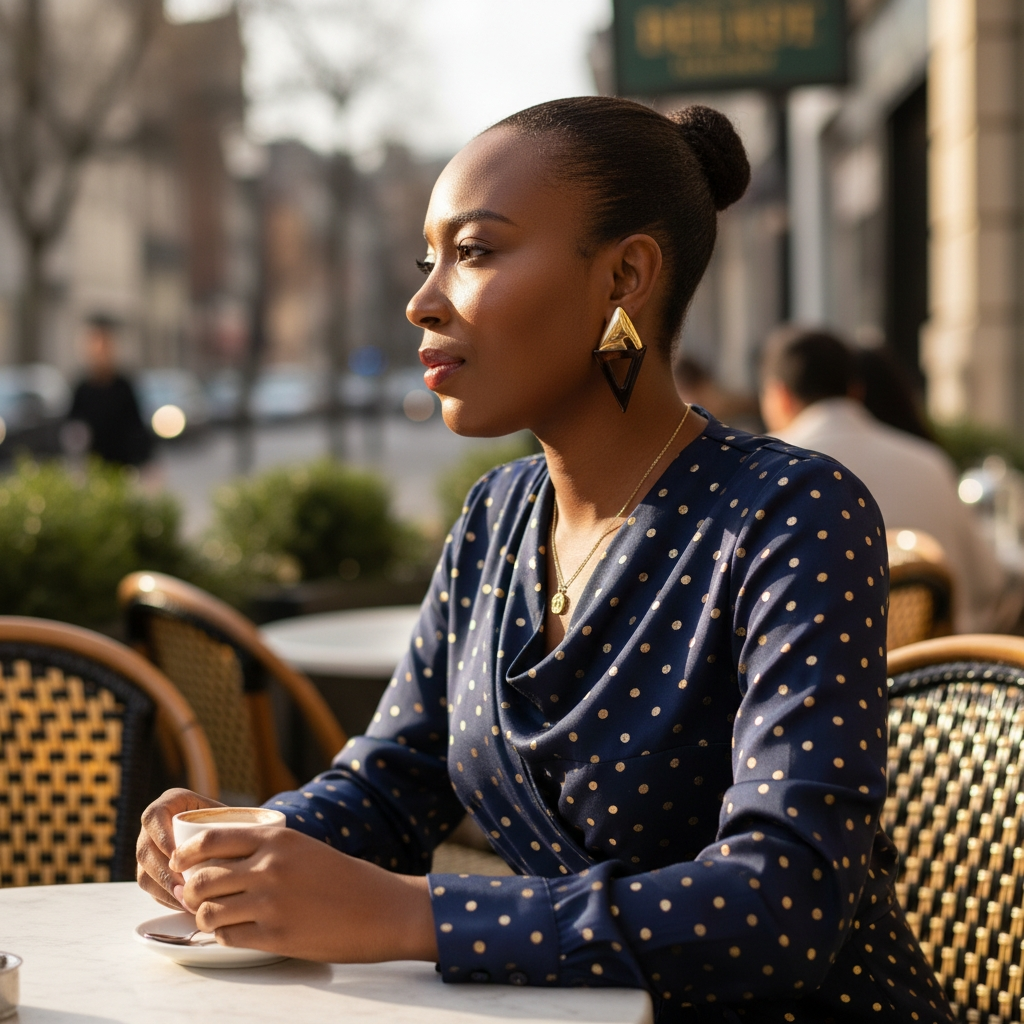 1970s DvF Deco Tortoise Shell Clip-on Drop Earrings