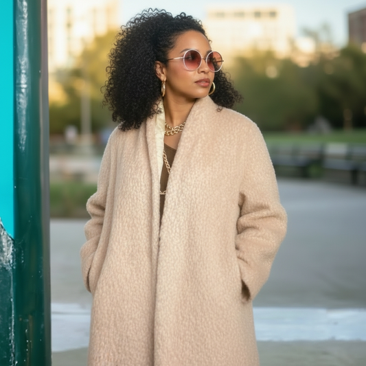 Vintage Wool & Mohair Teddy Bear Swing Coat Size 8