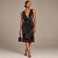 Vintage Sportmax Silk-Blend Paisley Velvet Dress | Made in Italy
