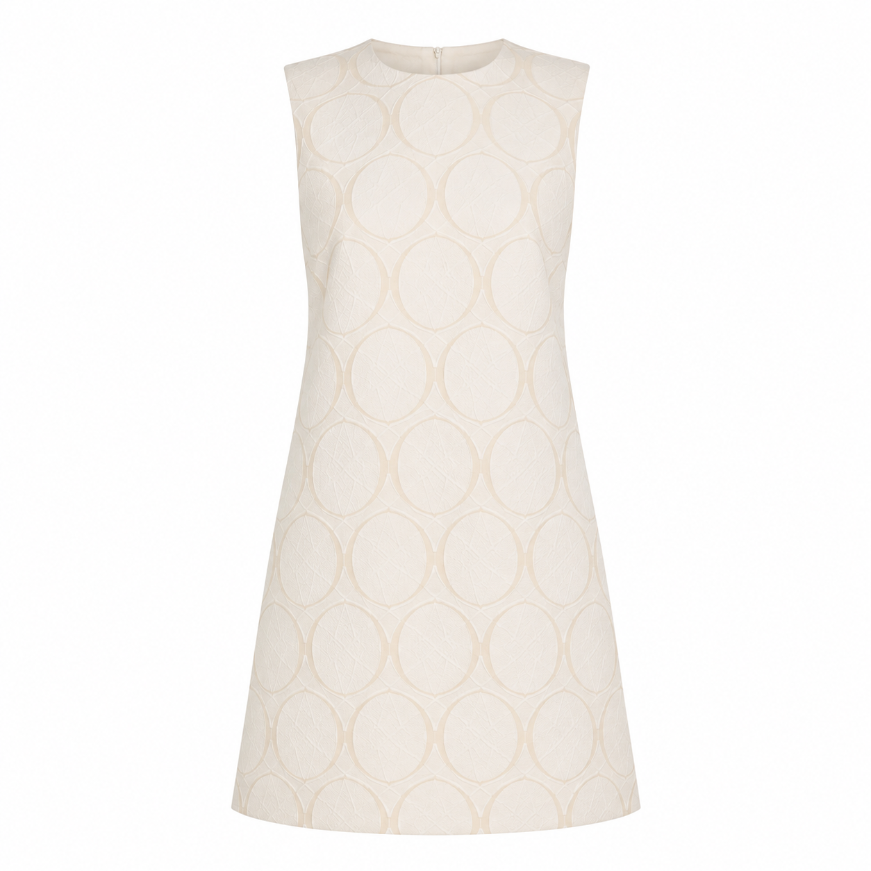 1960s Vintage Mod Shift A Line Dress Cream/Tan Size L