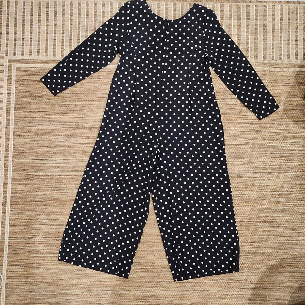 Vintage Long Sleeve Polka Dot Jumpsuit