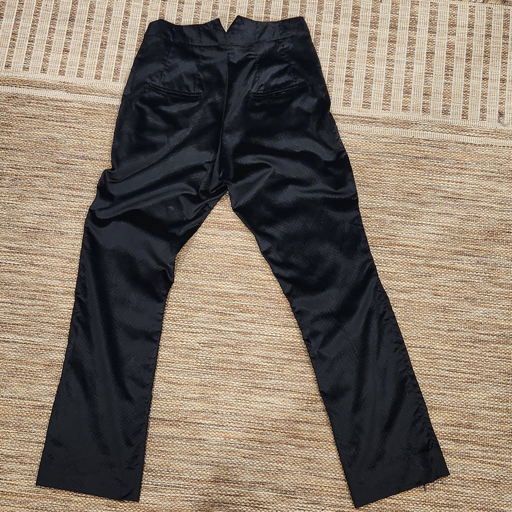 Men’s Black Diamond-Pattern Velvet Flared Trousers | Vintage