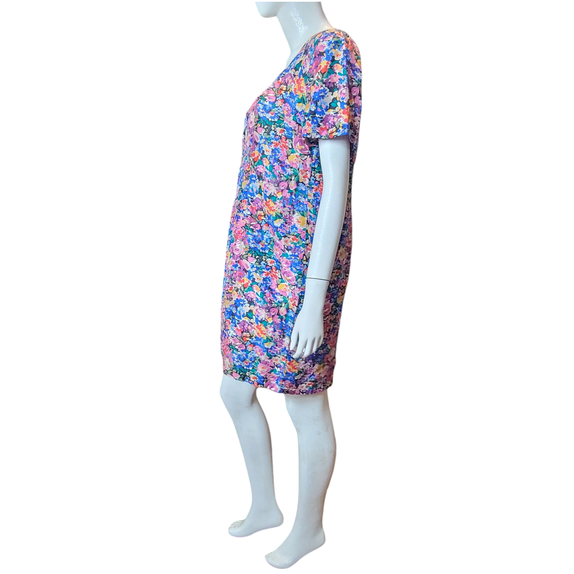 Vintage Silk Handmade Classic Floral Dress