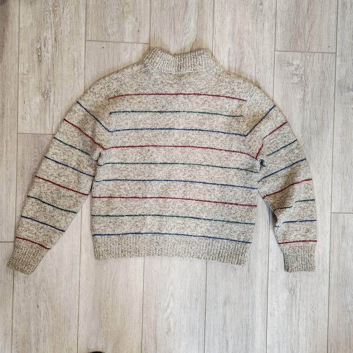 Vintage LOBO by Pendleton Virgin Wool Striped Henley Sweater — Made in USA