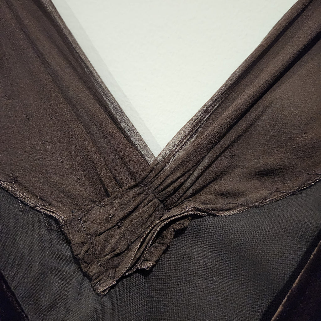 Armani Collezioni Chocolate Velvet & Silk Evening Gown | Made in Italy