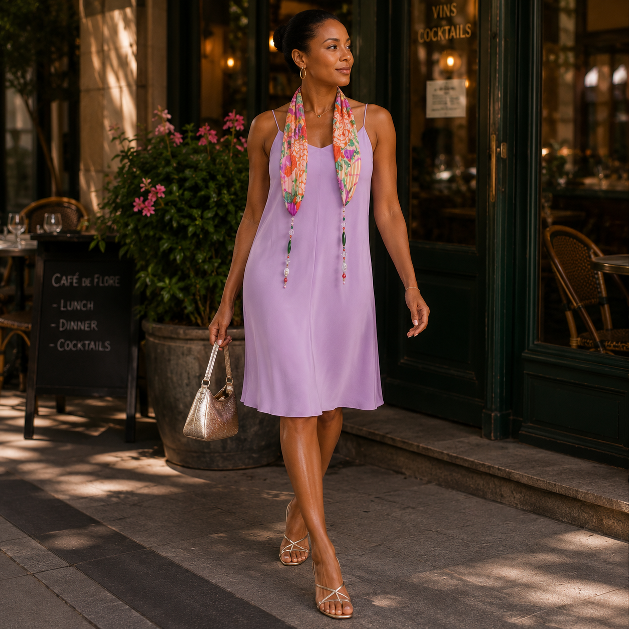 Vintage 1990s Agostino Lilac Silk Slip Dress | Bias Cut Minimalist Midi