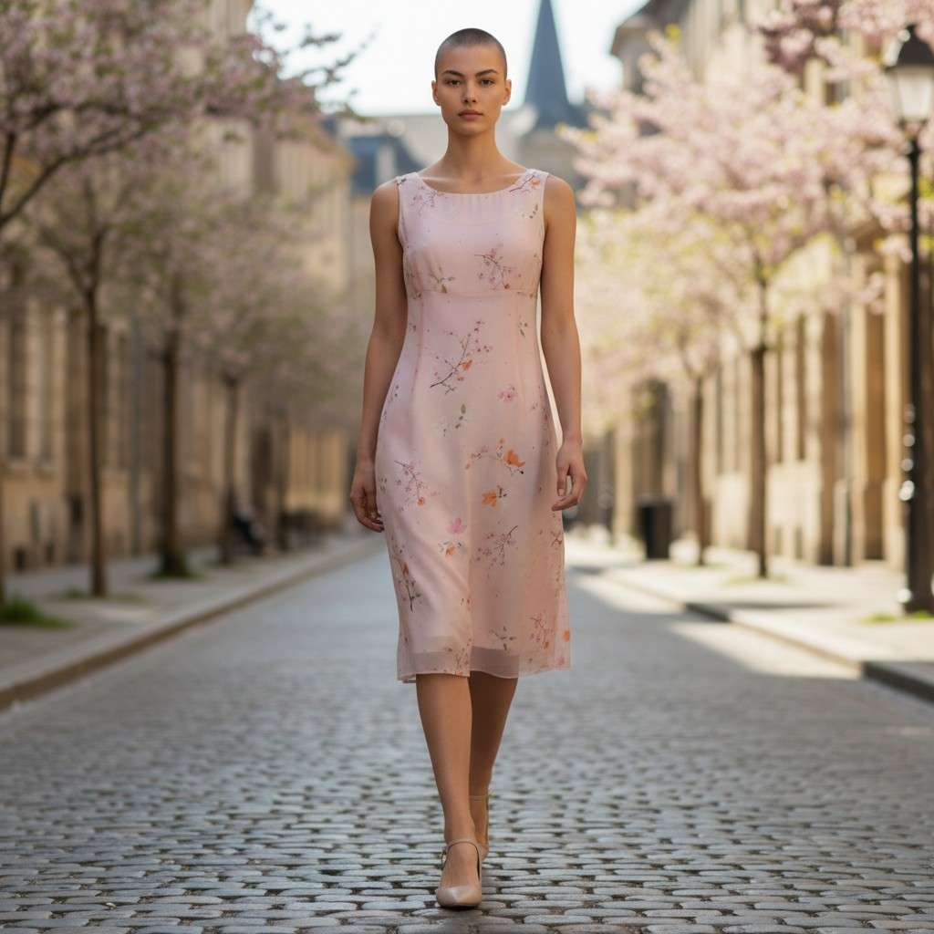 Oscar De La Renta Floral Print Silk Chiffon Dress Size 10