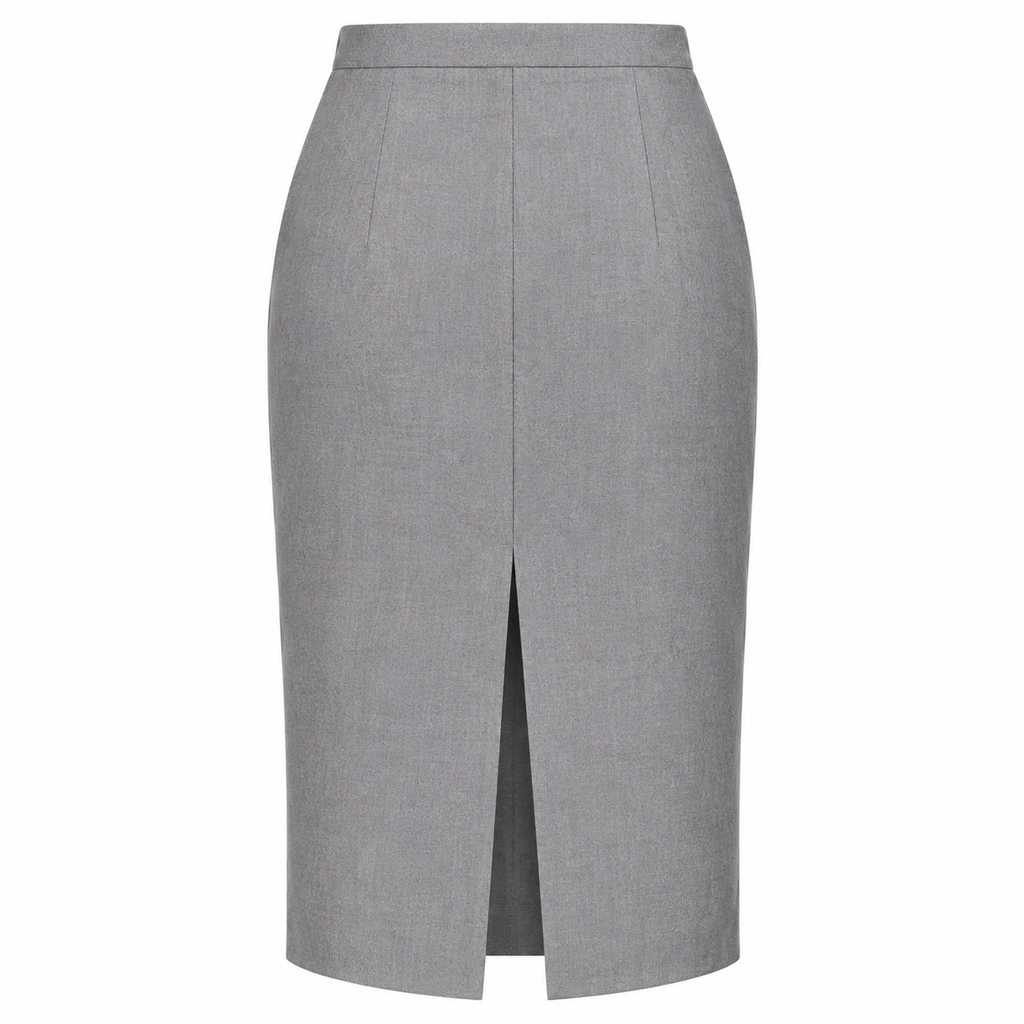 Rare Sea Broderie-anglaise Grey Wool Twill Skirt
