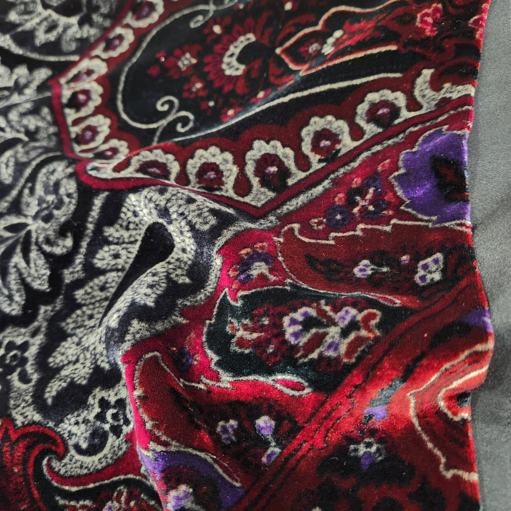 Vintage Sportmax Silk-Blend Paisley Velvet Dress | Made in Italy