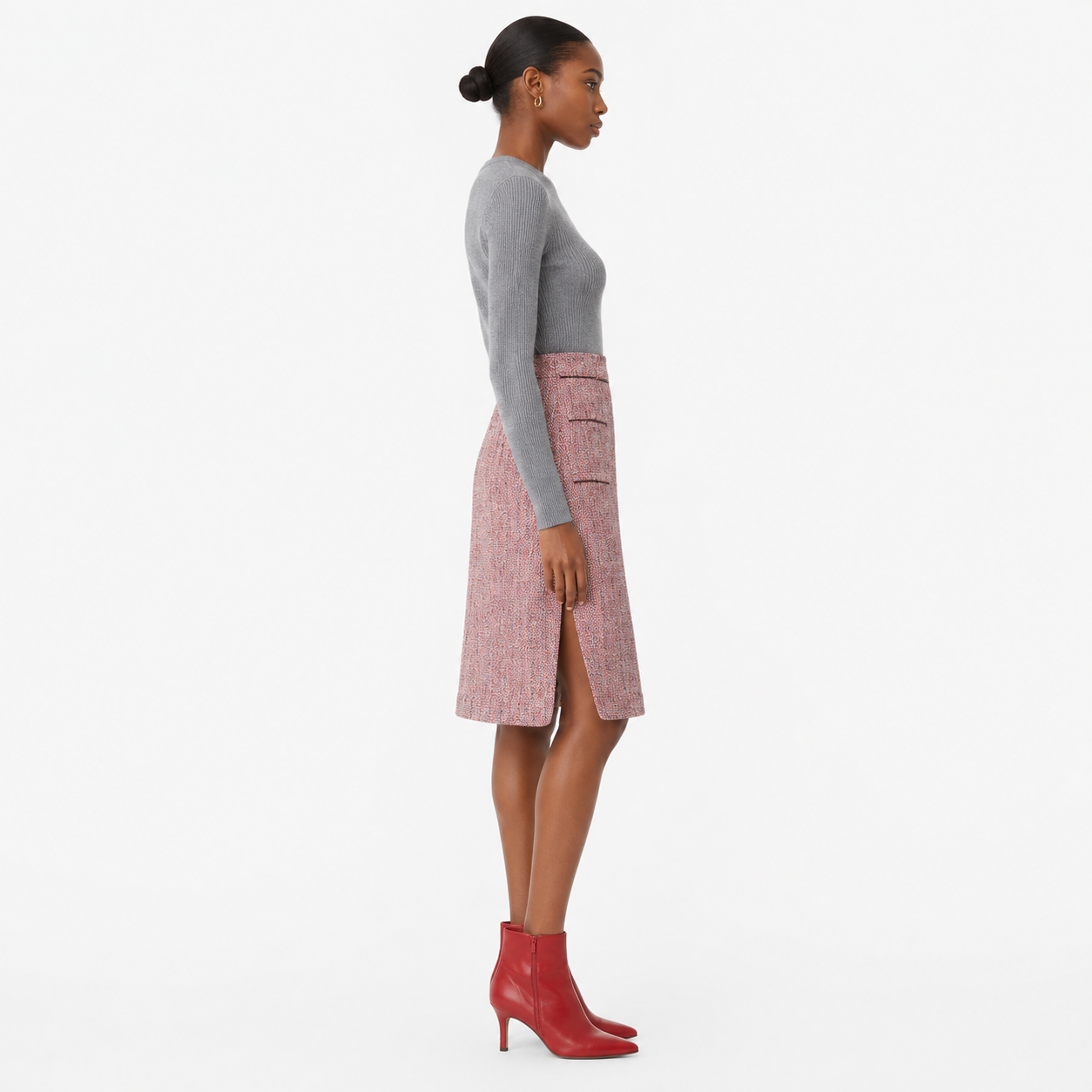 Carven Rose Tweed Skirt Size 36