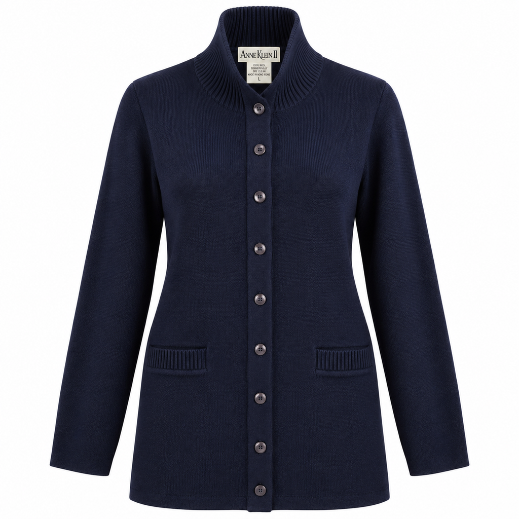 Classic Mock Neck Button Down Cardigan Sweater