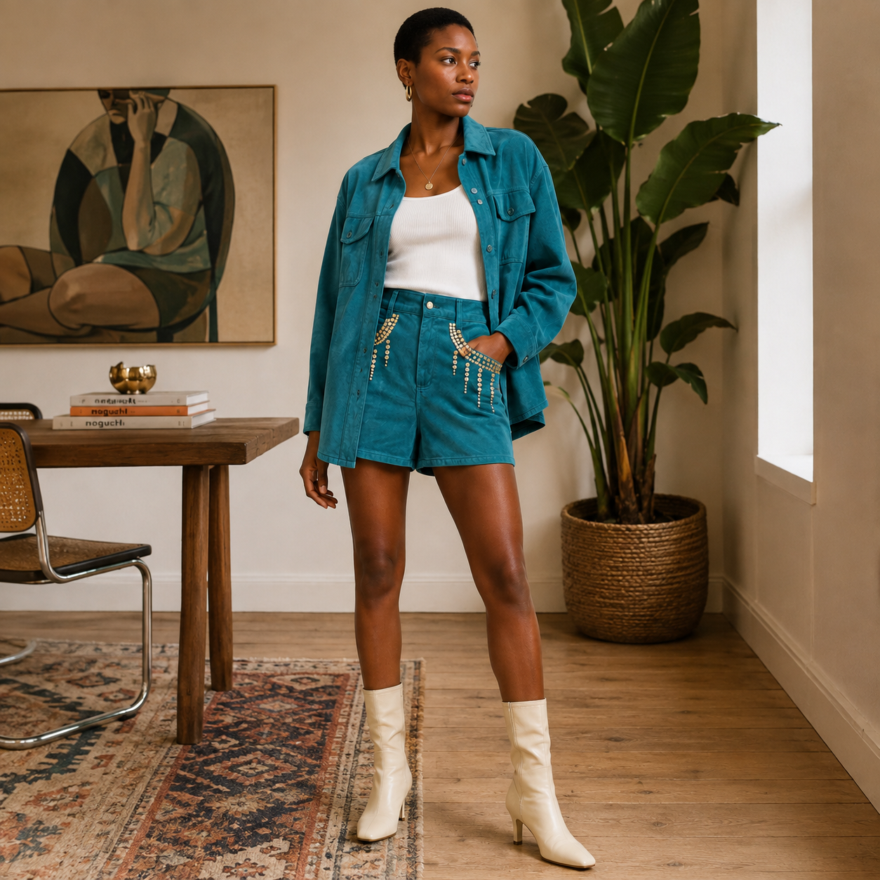 Monique Jeans Embellished Denim Shorts