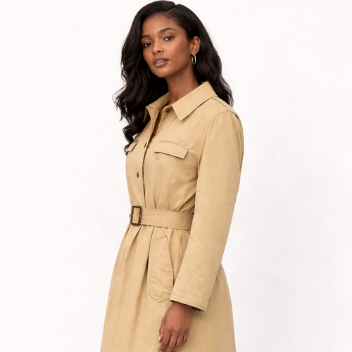 60s  Buoy Cloth Trench with Removable Wool & Camel Hair Lining Talon Zipper Size 38
