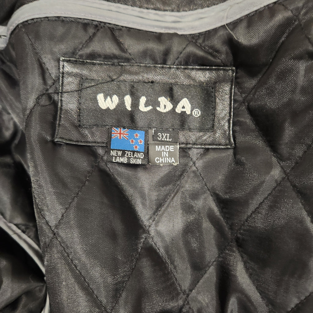 Genuine New Zealand Lambskin Leather Moto Jacket – Black M