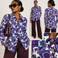 Vintage Floral Print Button Down Collared Shirt