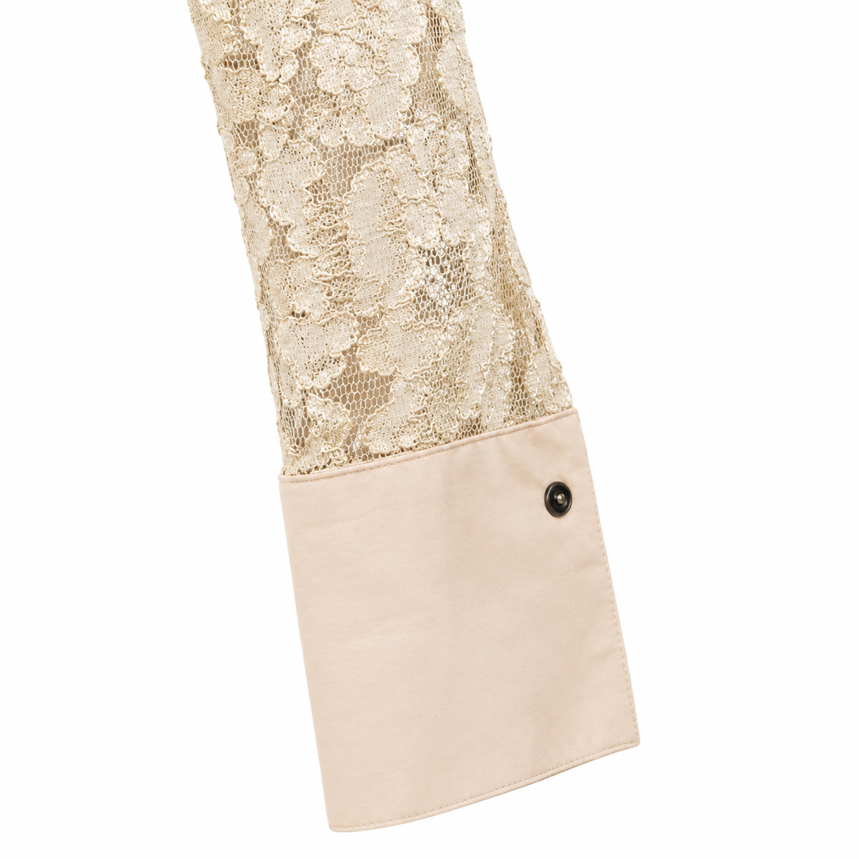 I.N.C. Cream Floral Lace Button-Up Blouse with Satin Collar | Y2K Romantic