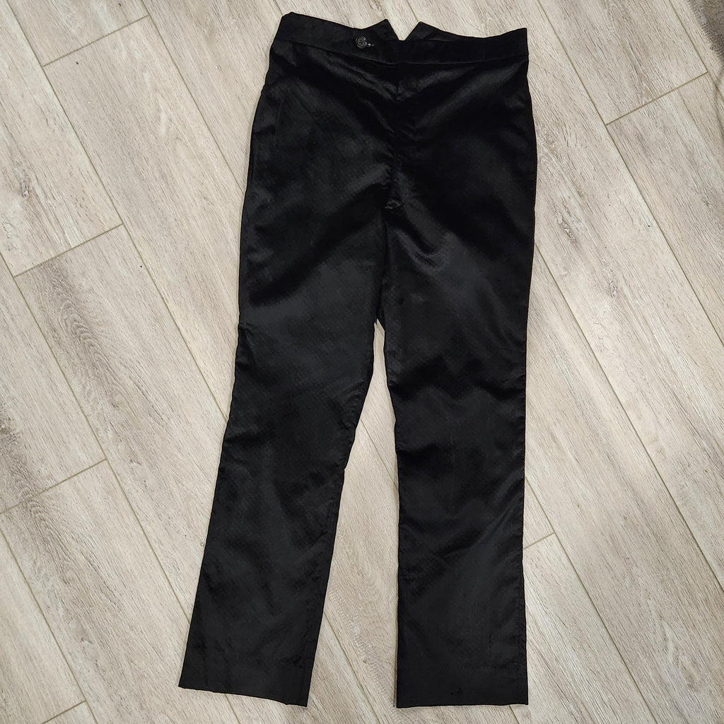 Men’s Black Diamond-Pattern Velvet Flared Trousers | Vintage