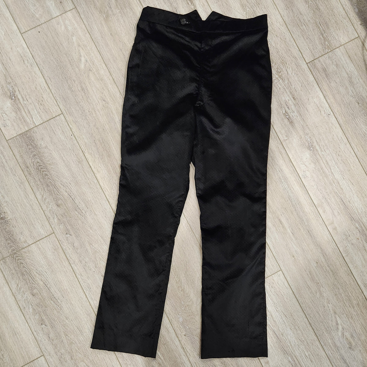 Men’s Black Diamond-Pattern Velvet Flared Trousers | Vintage