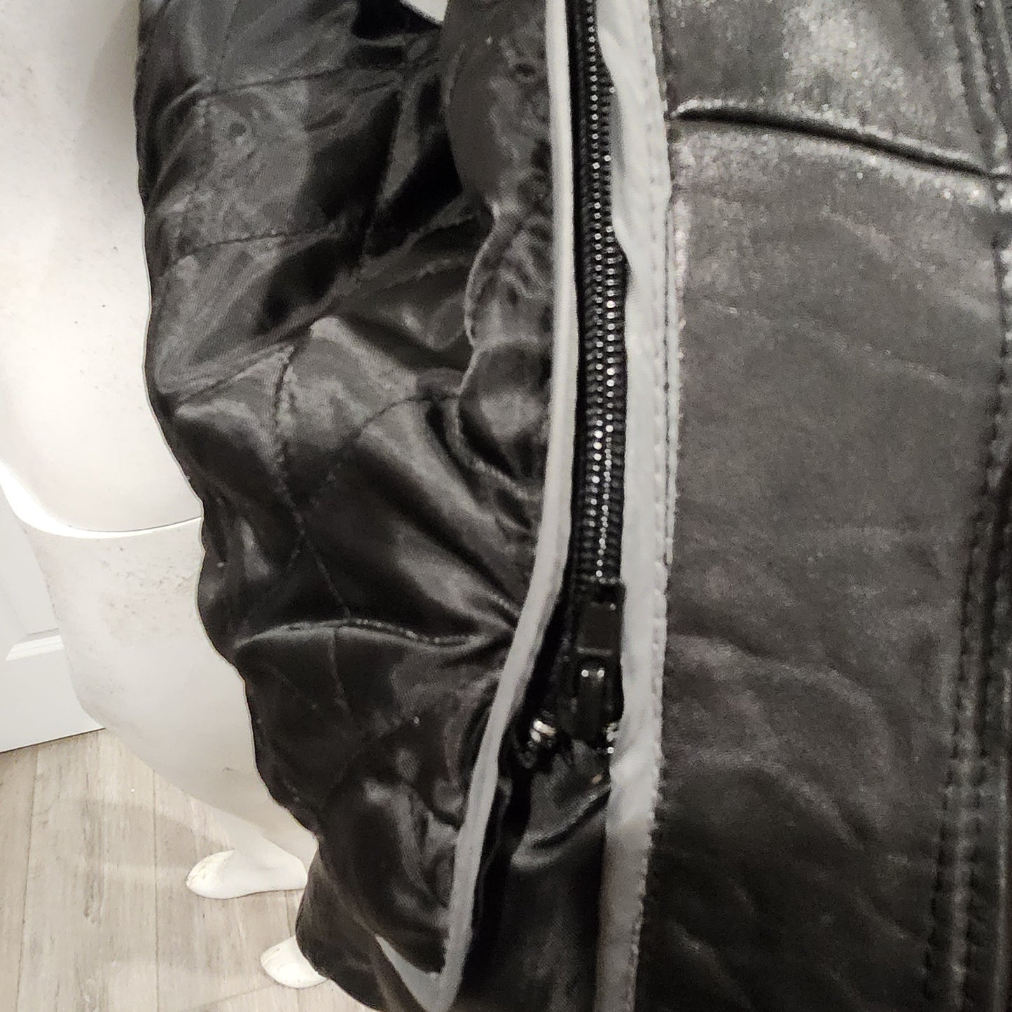 Genuine New Zealand Lambskin Leather Moto Jacket – Black M