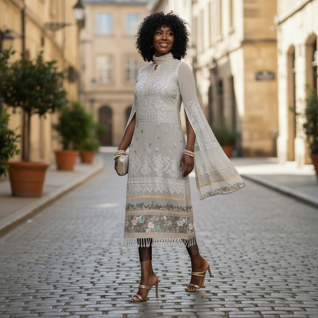 Preowned Traditional Maslin Tunic Dress Size L