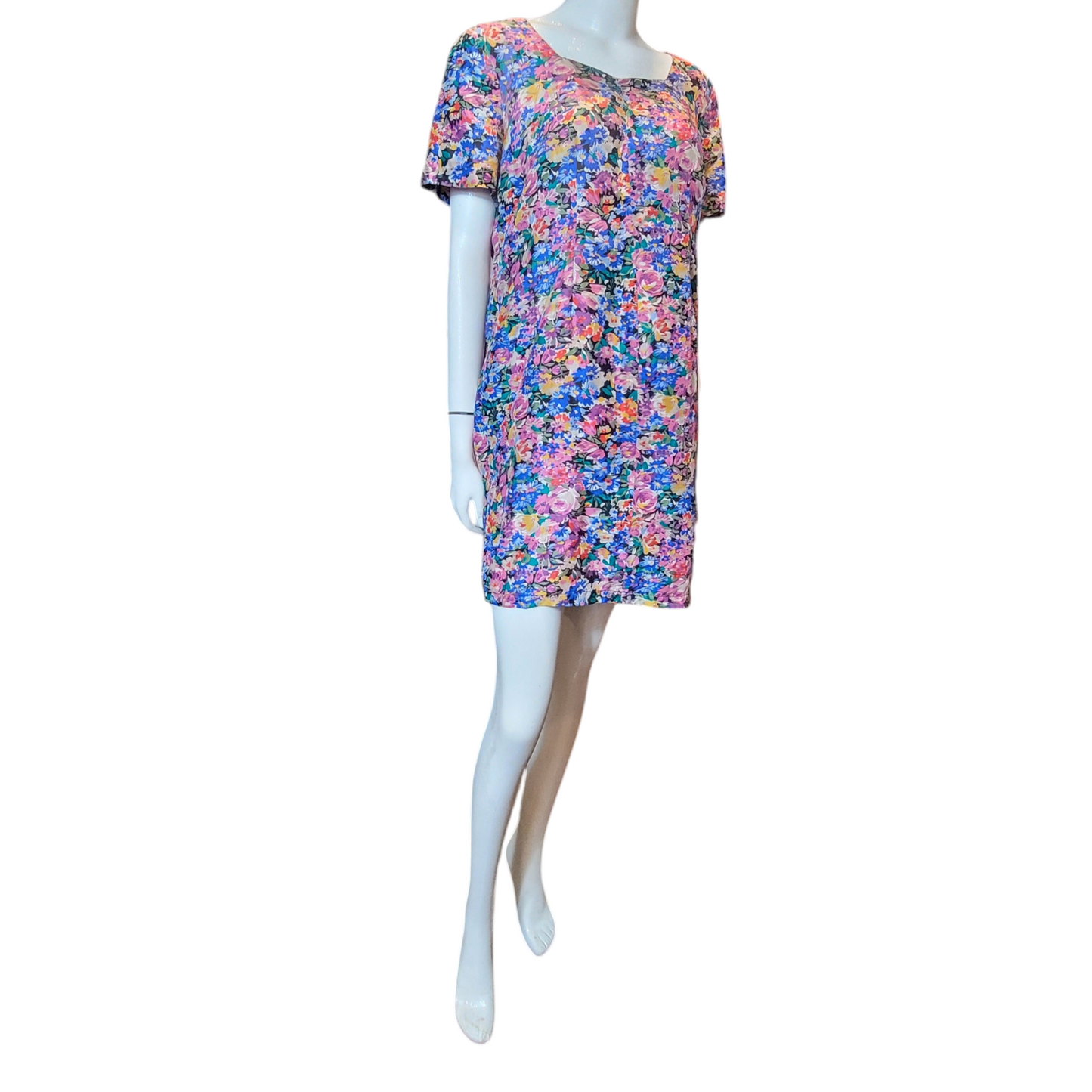 Vintage Silk Handmade Classic Floral Dress