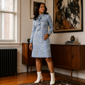 1960s Vintage Mod Knit Dress N.P.C. Fashions Size M