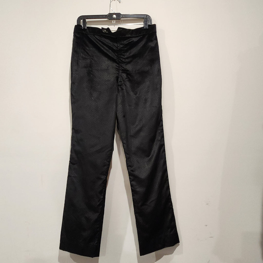 Men’s Black Diamond-Pattern Velvet Flared Trousers | Vintage