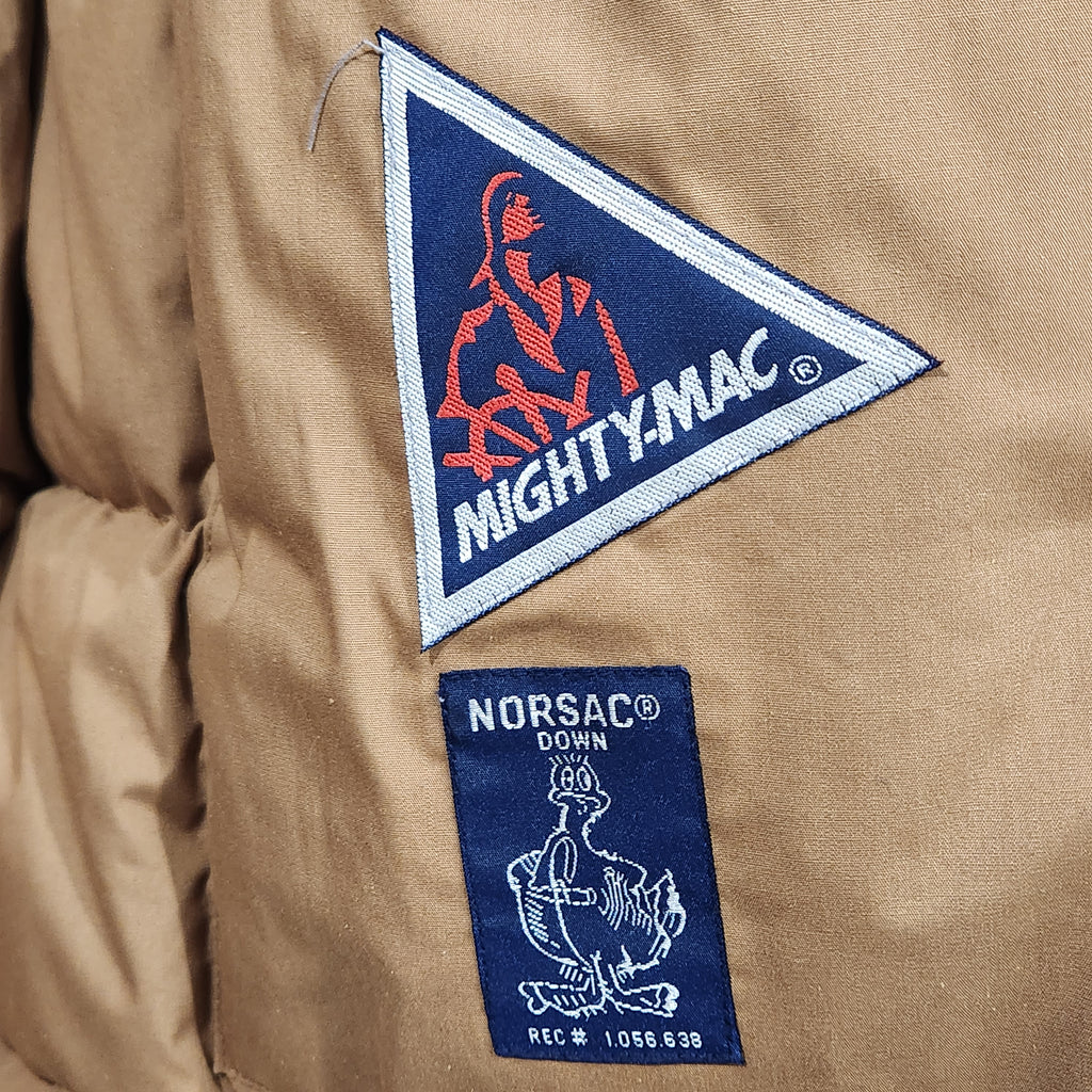 Late 70s-82 Vintage Mighty Mac Navy Blue Grey Norsack Down Puffer Coat Size L