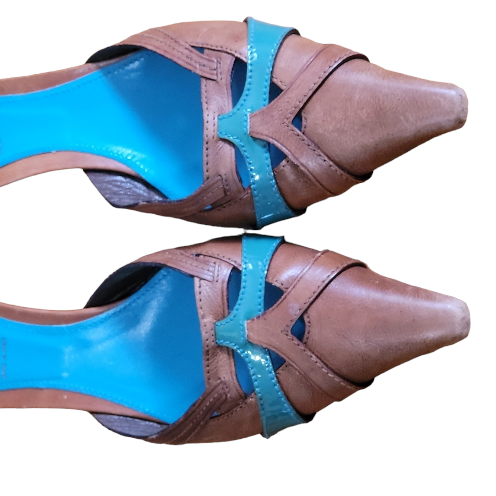 90s Vintage Prada Pointy Toe Kitten Heel Mules Size 38.5