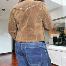 Load image into Gallery viewer, Vintage Suede Leather Cow Girl Jacket 1990s Saguaro West Size S
