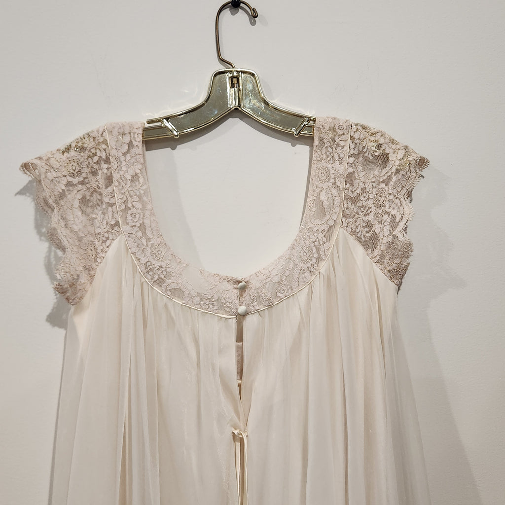 Vintage Lace Trimmed Sheer Nightgown