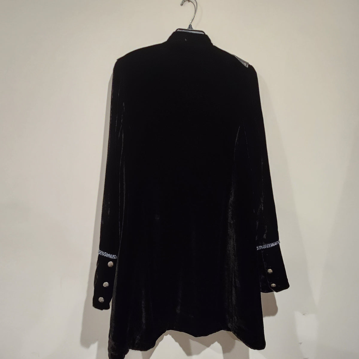 Georgie Black Silk-Blend Velvet Embellished Military Jacket