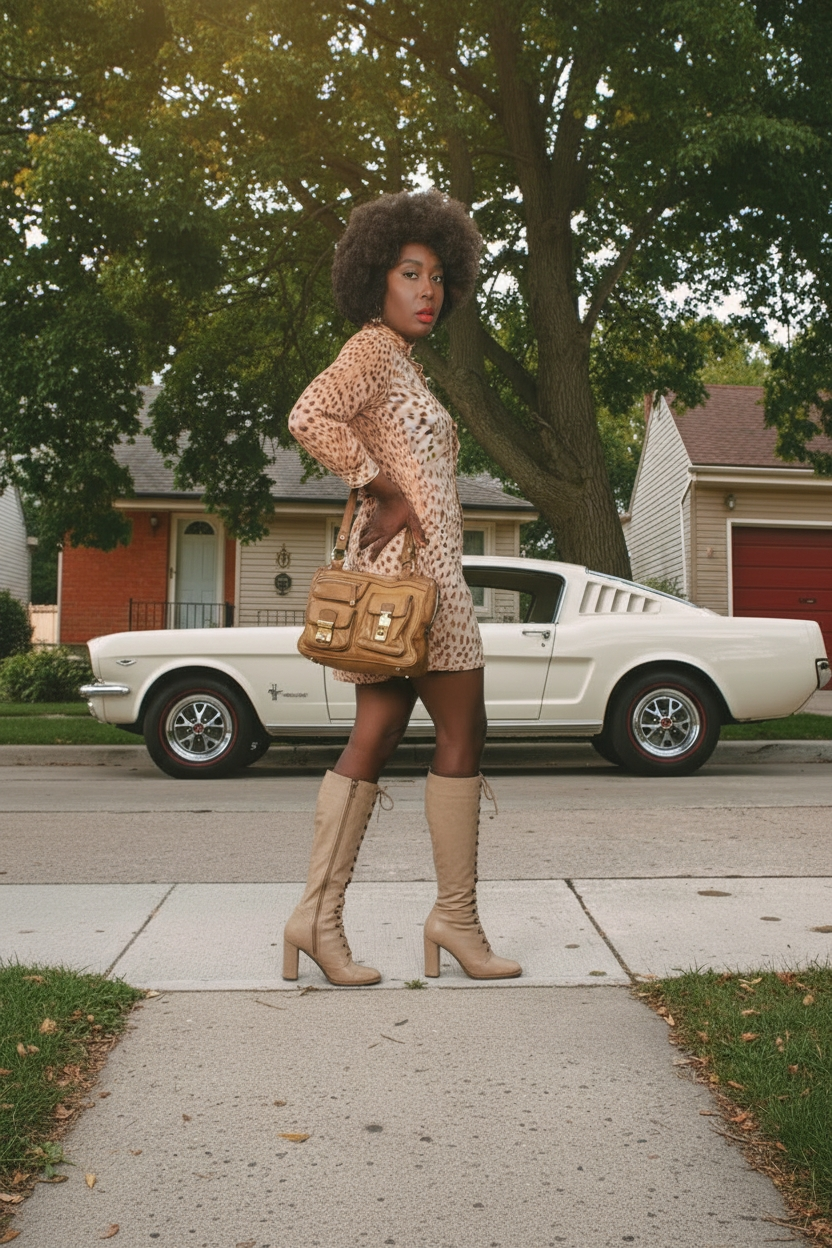 Vintage 1960s  R & K Originals Leopard Print Mini Dress Size M