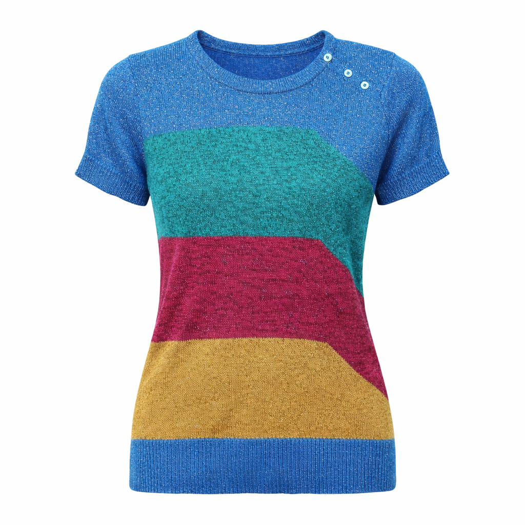 1970s Vintage Lurex Stripe Matellic Sweater Size S