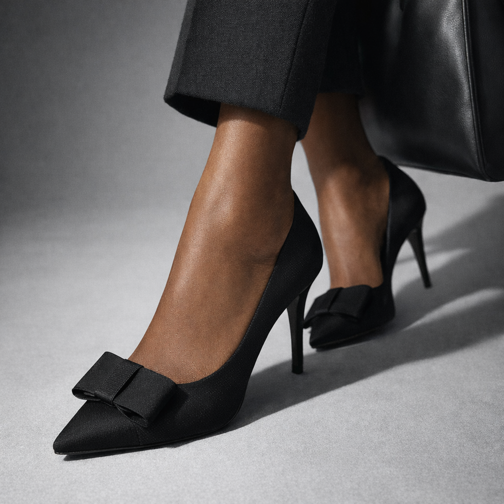 Tory Burch Aria Grossgrain Black Pumps Size 9