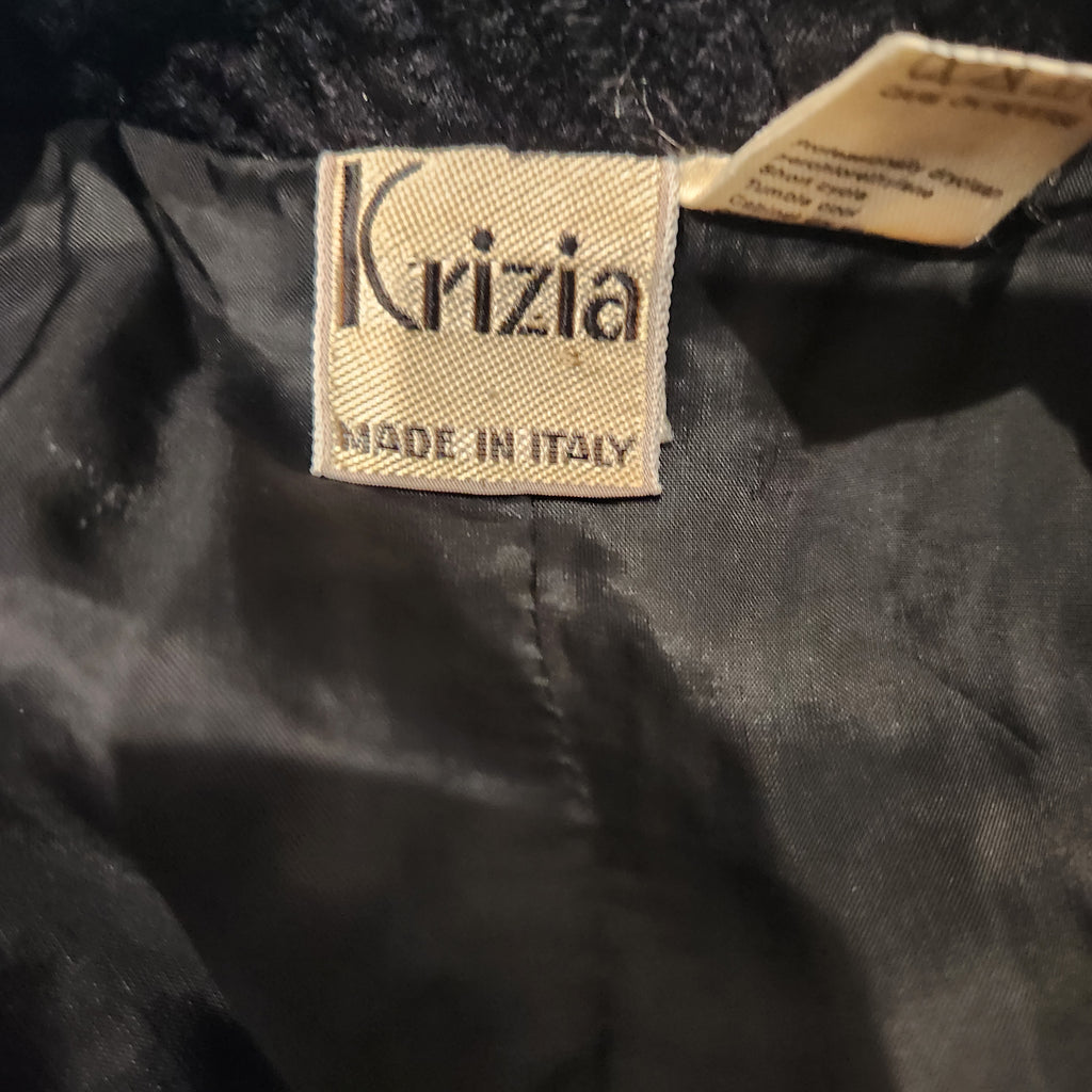 Early 2000s KRIZIA Vintage 90s Krizia Silk Jacquard Blazer • Made in Italy • Sculpted Italian Power Jacket Size 44
