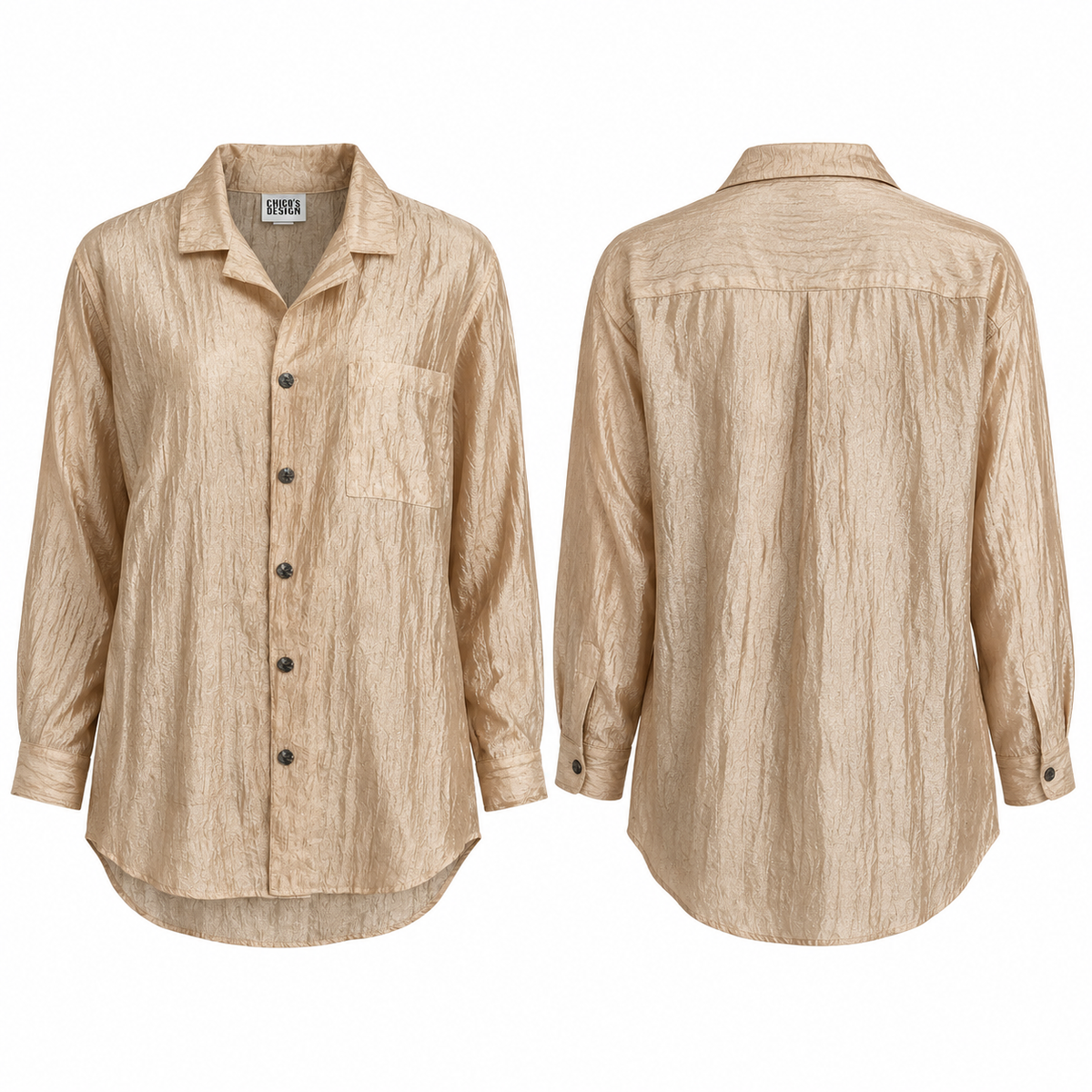 CHICO'S DESIGN Long Sleeve Button Down Shirt
