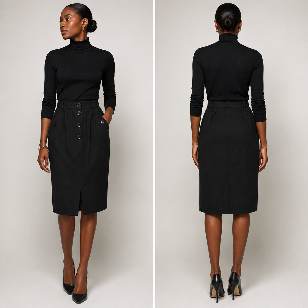 Valentino Miss V Vintage Wool Pencil Skirt Size 10
