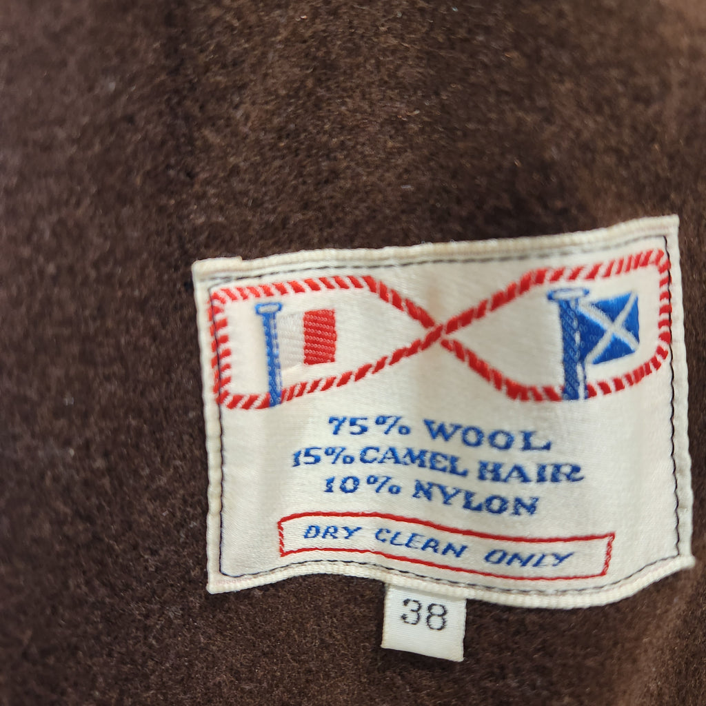 60s  Buoy Cloth Trench with Removable Wool & Camel Hair Lining Talon Zipper Size 38