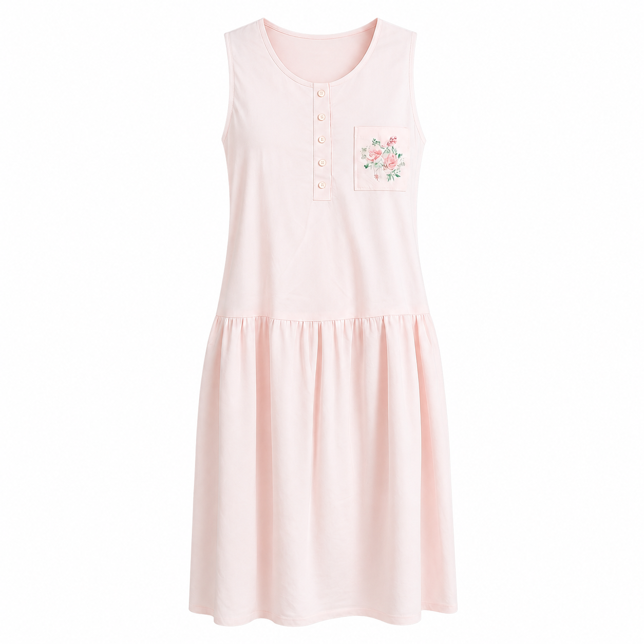 80s Cherokee Pink Sleeveless Dress Size M