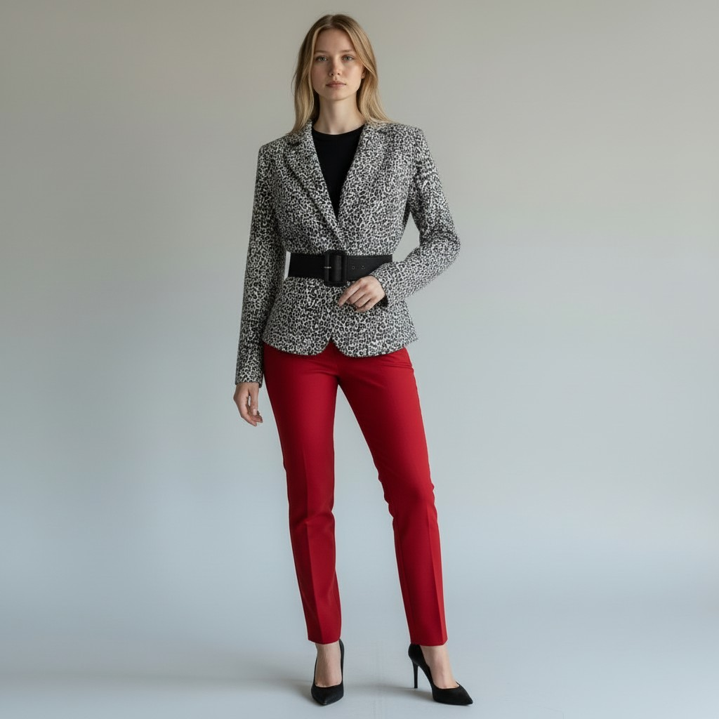 Calvin Klein Animal Belted Jacket Size 6P