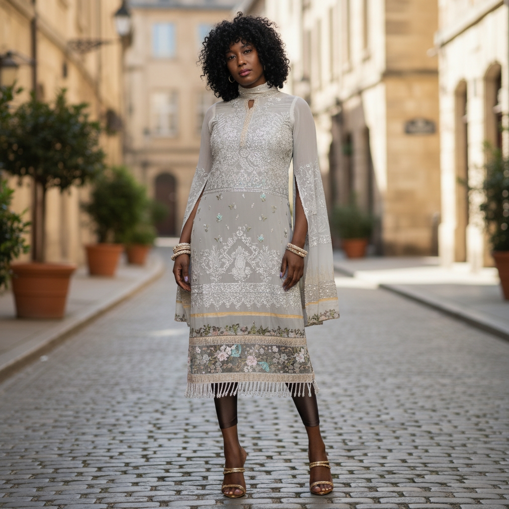 Preowned Traditional Maslin Tunic Dress Size L