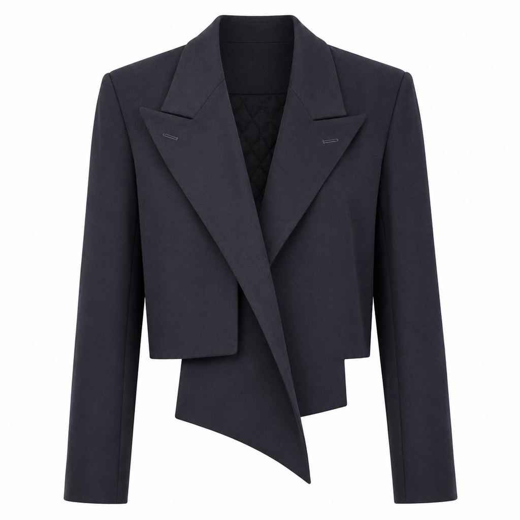 Vintage 1980s Comme des Garçons Architectural Cropped Wool Jacket Size S