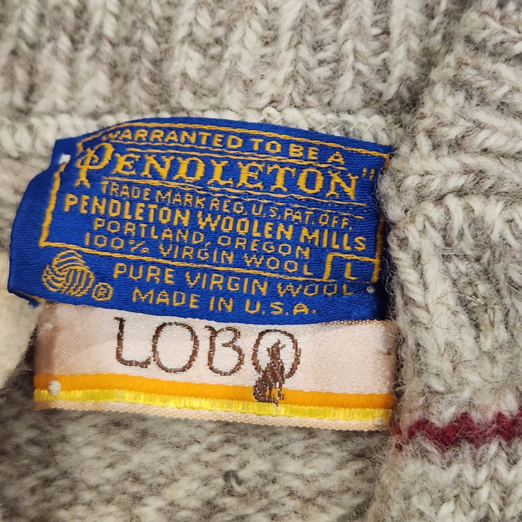 Vintage LOBO by Pendleton Virgin Wool Striped Henley Sweater — Made in USA