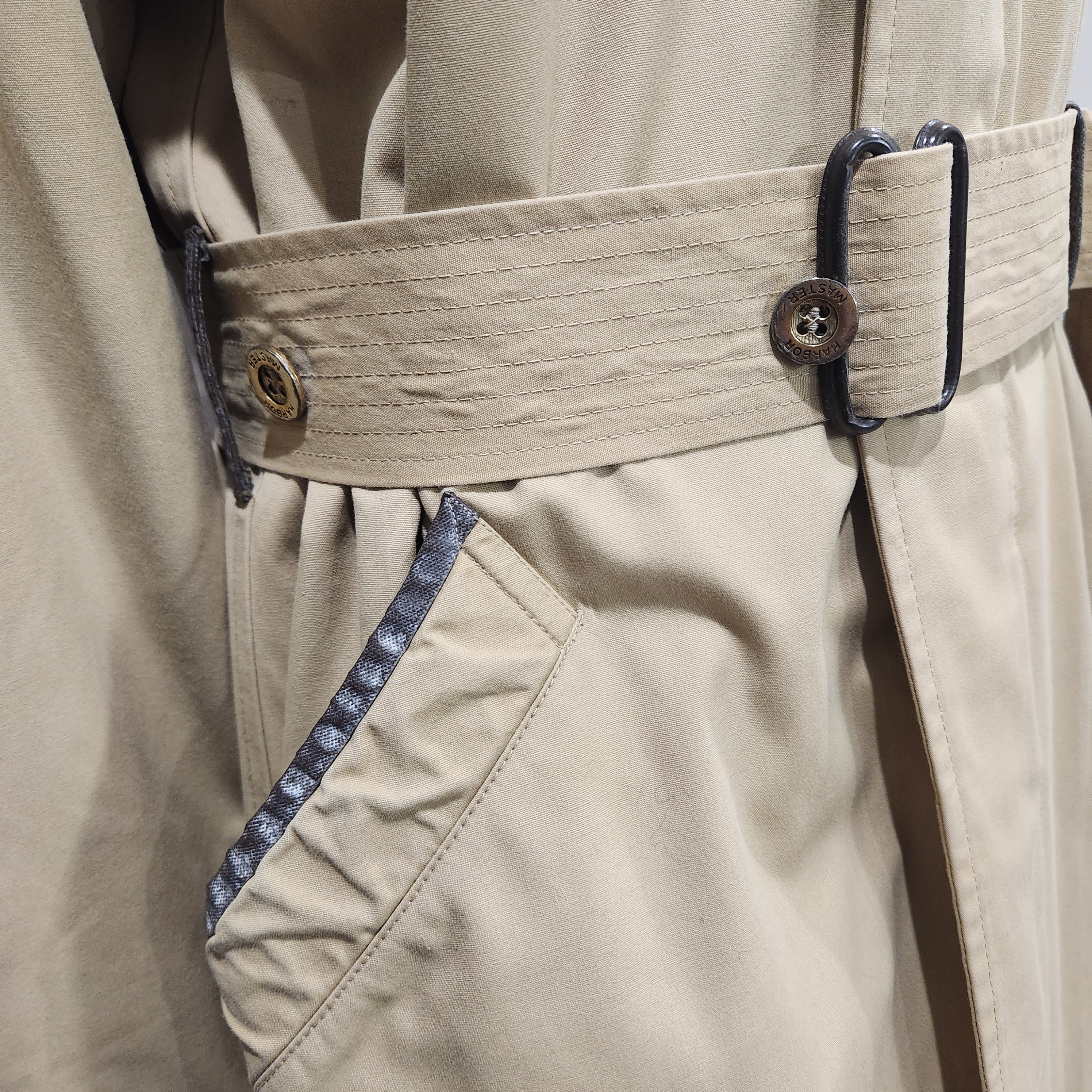 60s  Buoy Cloth Trench with Removable Wool & Camel Hair Lining Talon Zipper Size 38