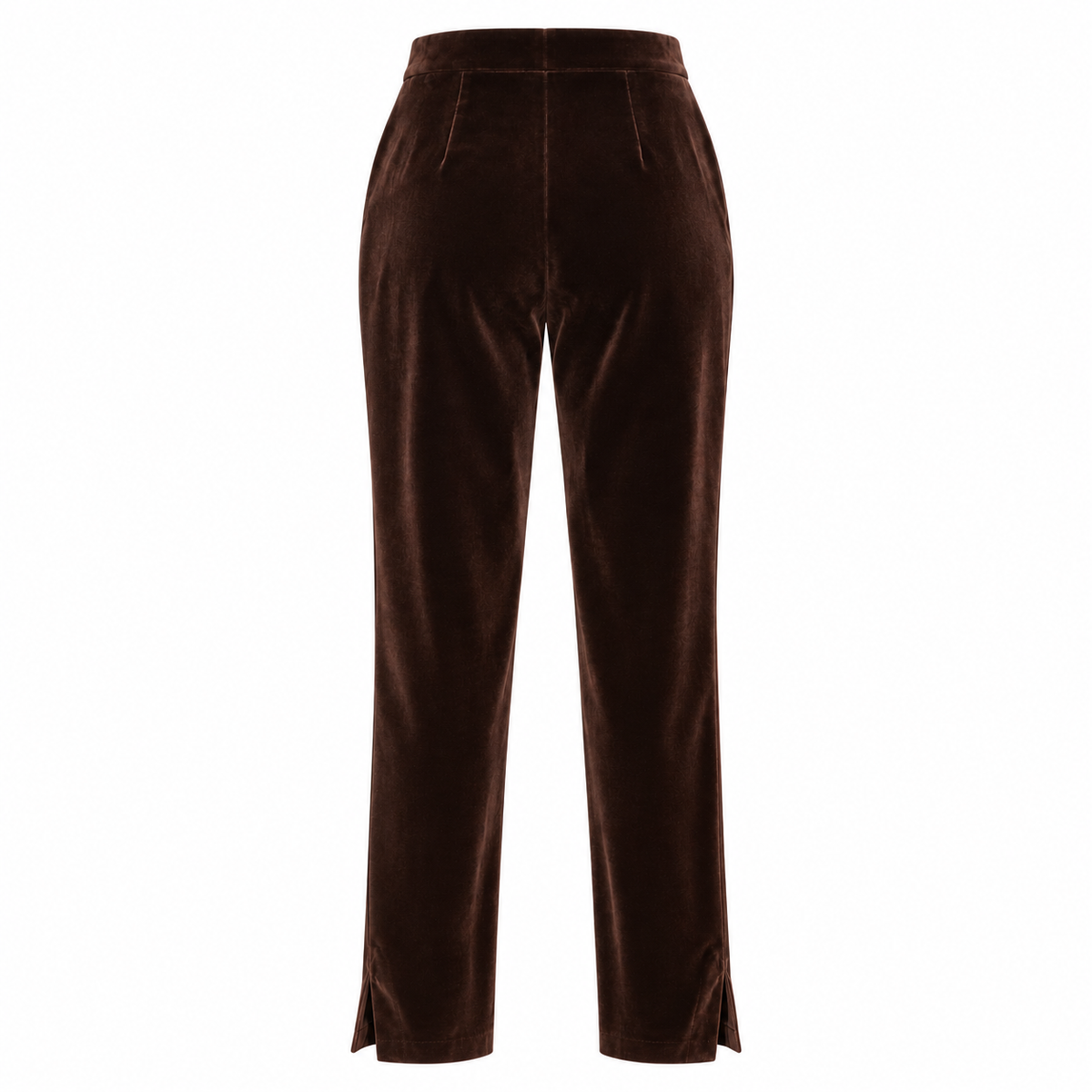 Vintage MONDI Chocolate Brown Cotton-Modal Velvet Trousers — Size 12